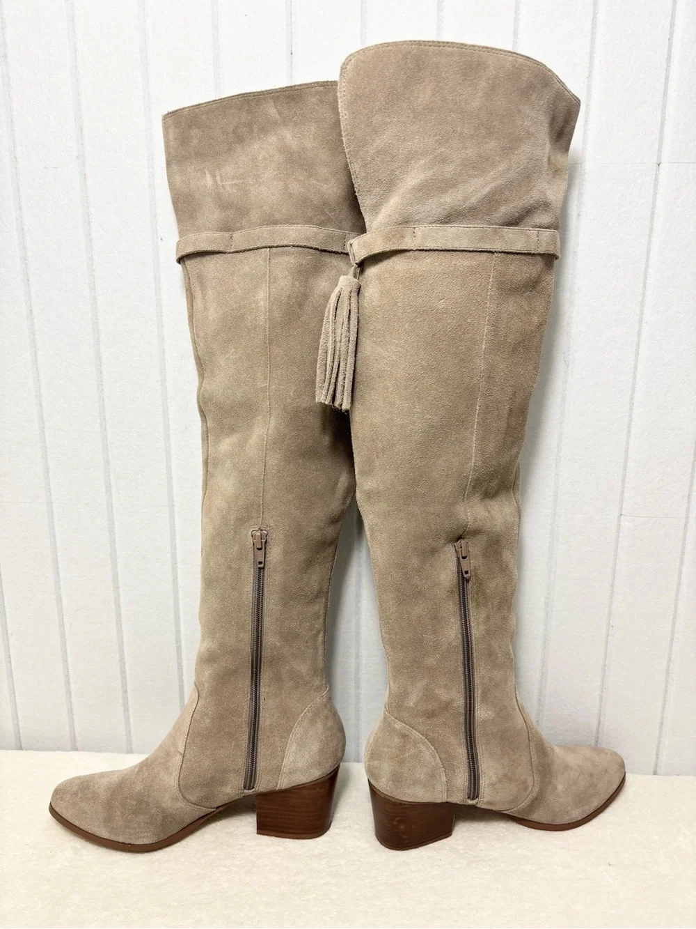 Sole Society Taupe‎ Cow Suede Over-the-Knee Boots 